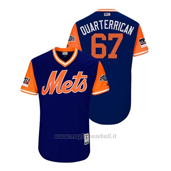 Maglia Baseball Uomo New York Mets Seth Lugo 2018 Llws Players Weekend Quarterrican Royal